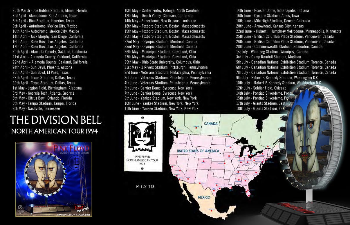 Pink Floyd Divison Bell On Tour Screen Collectible - Box Design Notes