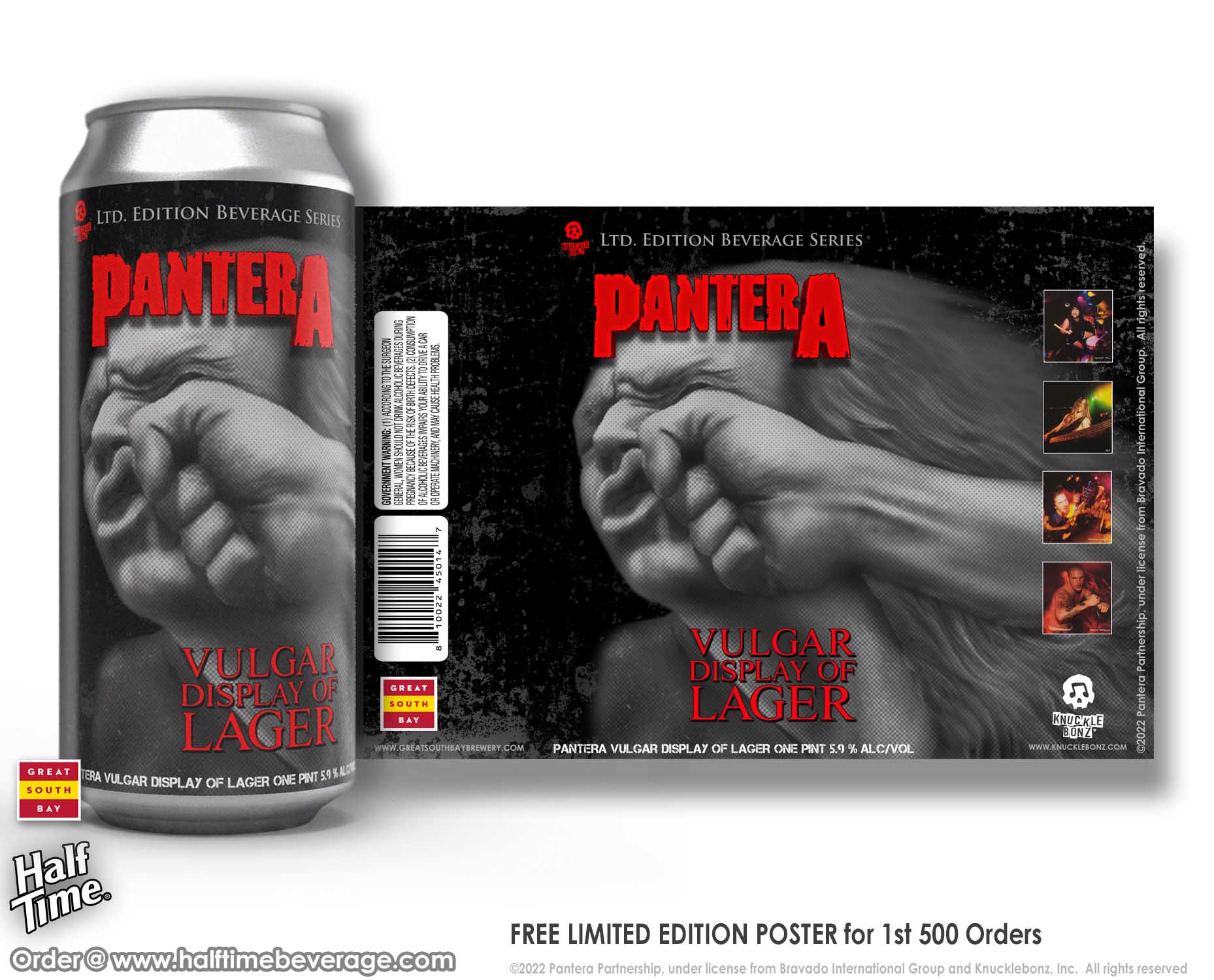 KnuckleBonz Beverage Series   Pantera‘ Vulgar Display of Lager’ Beer - Ships Direct to You in (33) States