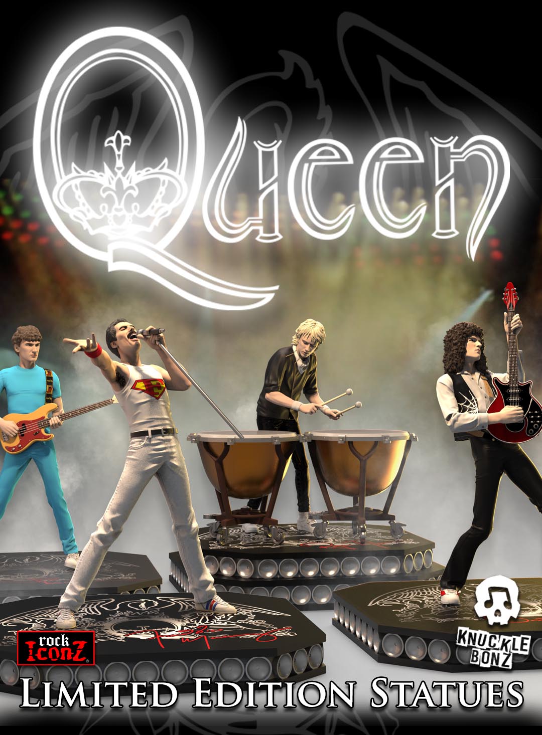 KnuckleBonz announces Queen statues are in production for the Rock Iconz® collectible series