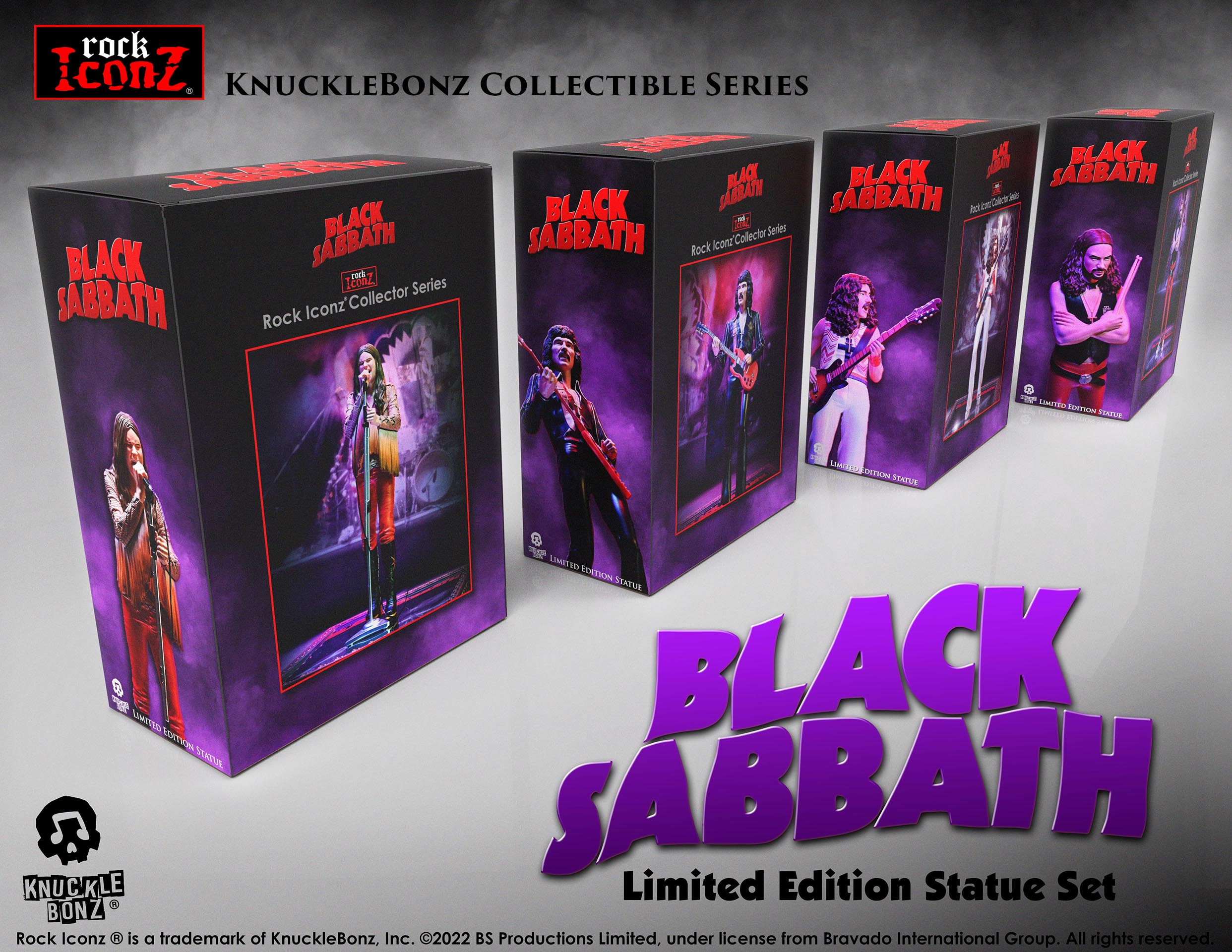 First Looks - Black Sabbath Ltd. Edition Statue Set - Color Box Designs from KnuckleBonz