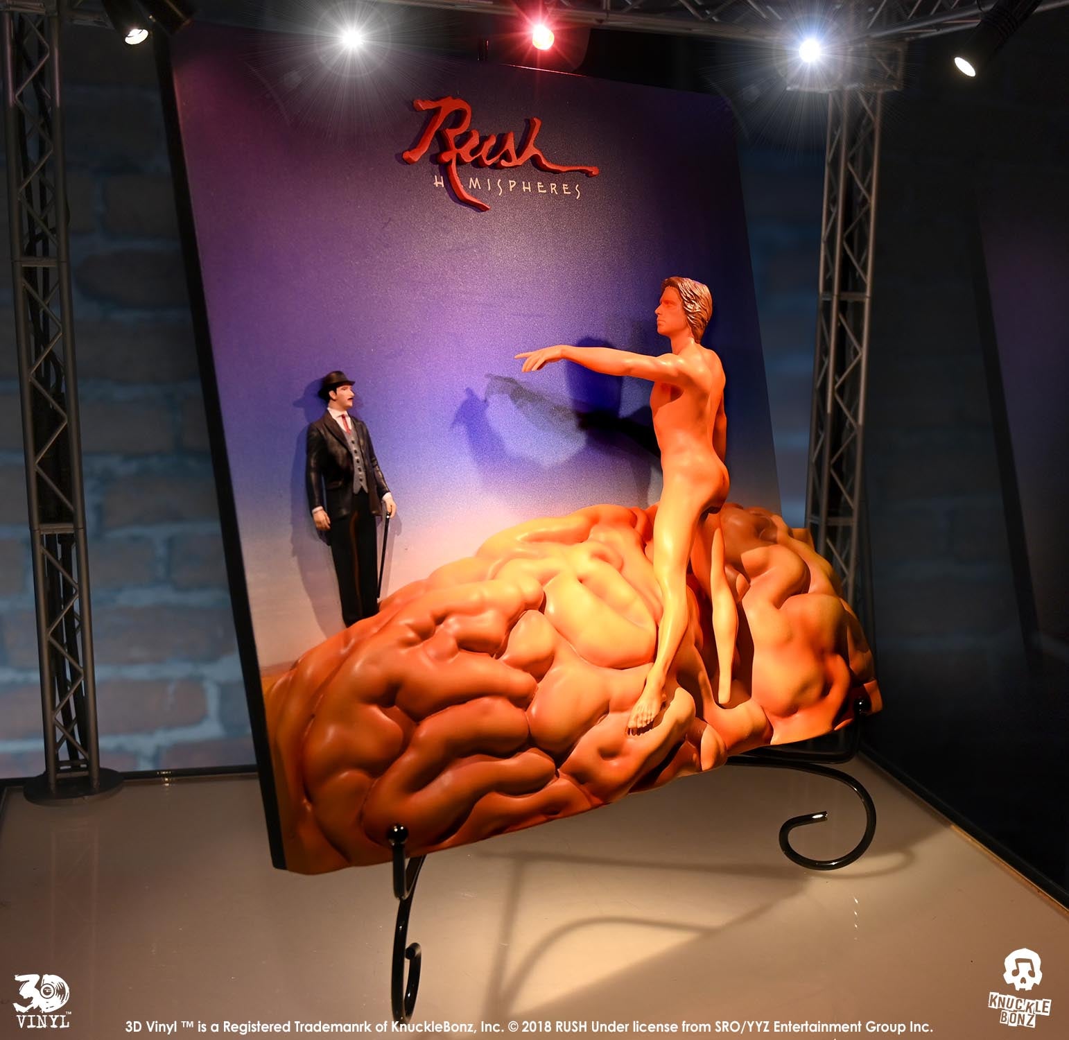 Rush Hemispheres 3D Vinyl® on the KnuckleBonz Lighted Stage