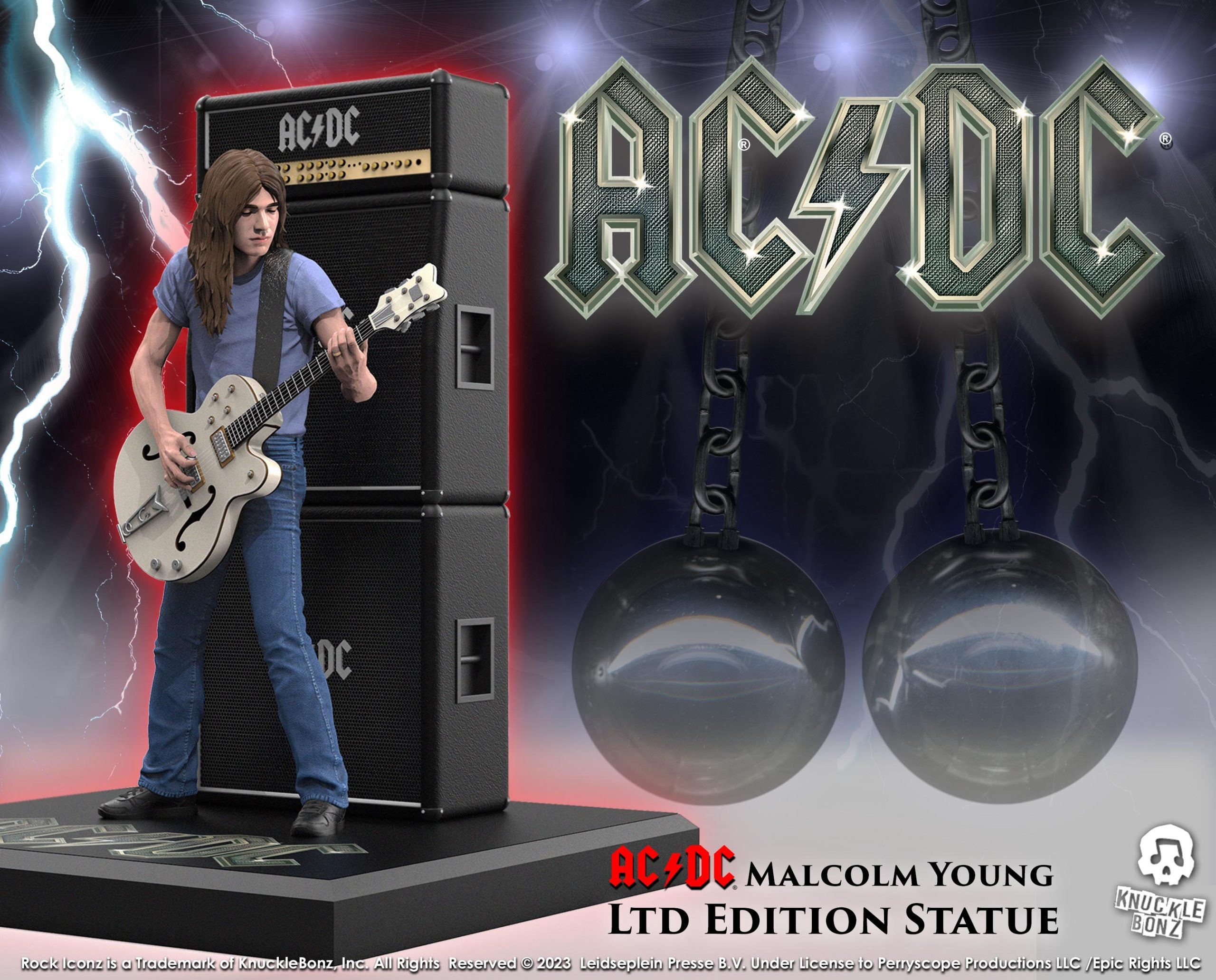 AC/DC Malcolm Young II KnuckleBonz Statue