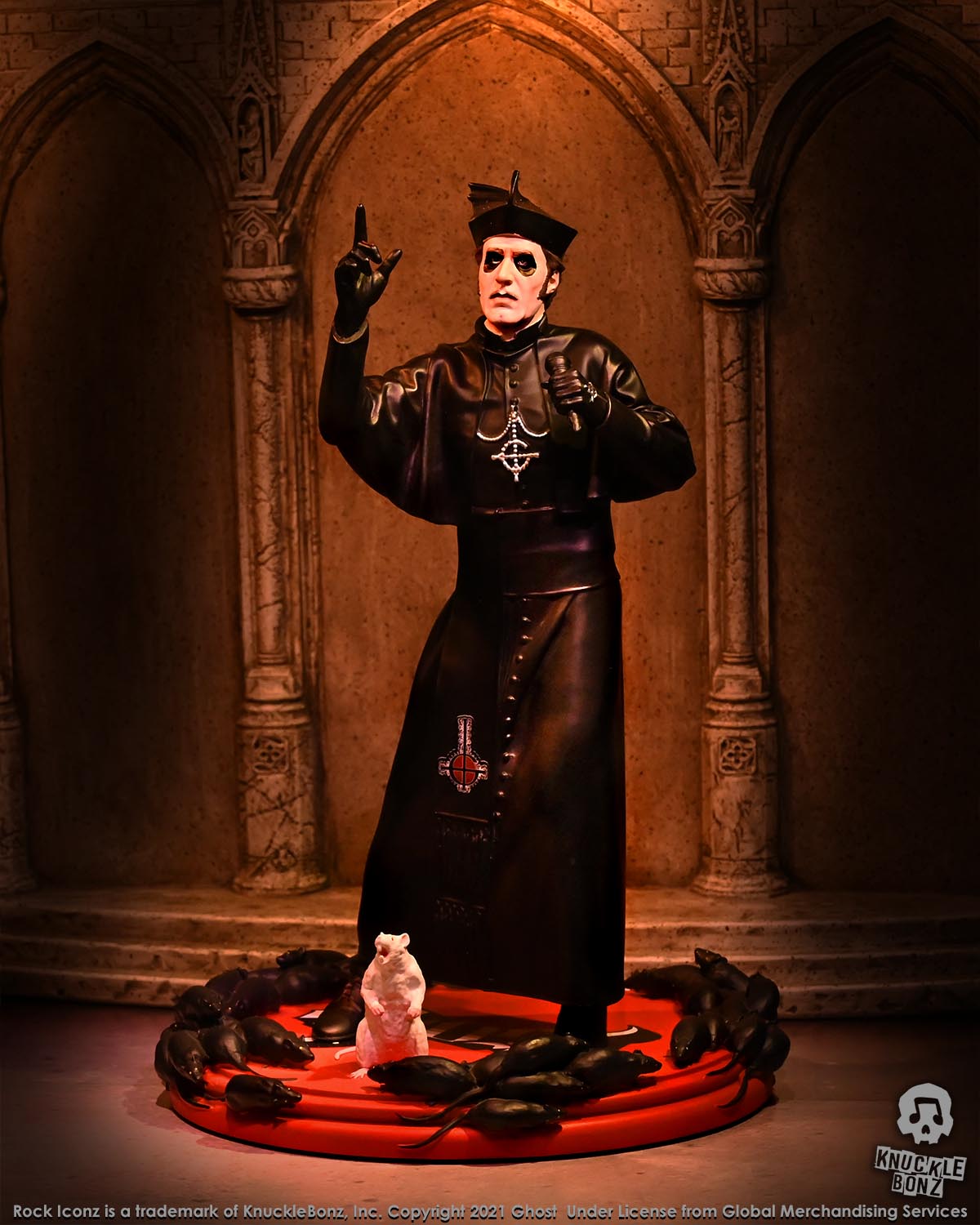 Ghost Cardinal Copia Black Cassock (Variant) KnuckleBonz Statue