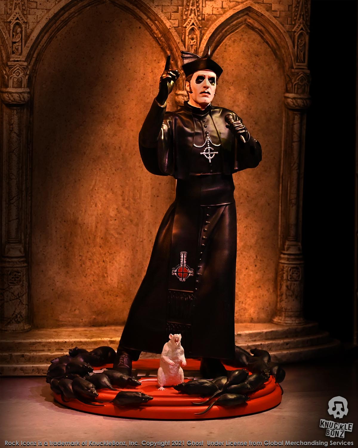 Ghost Cardinal Copia Black Cassock (Variant) KnuckleBonz Statue