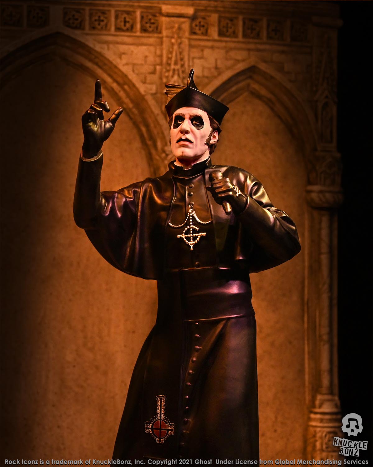 Ghost Cardinal Copia Black Cassock (Variant) KnuckleBonz Statue