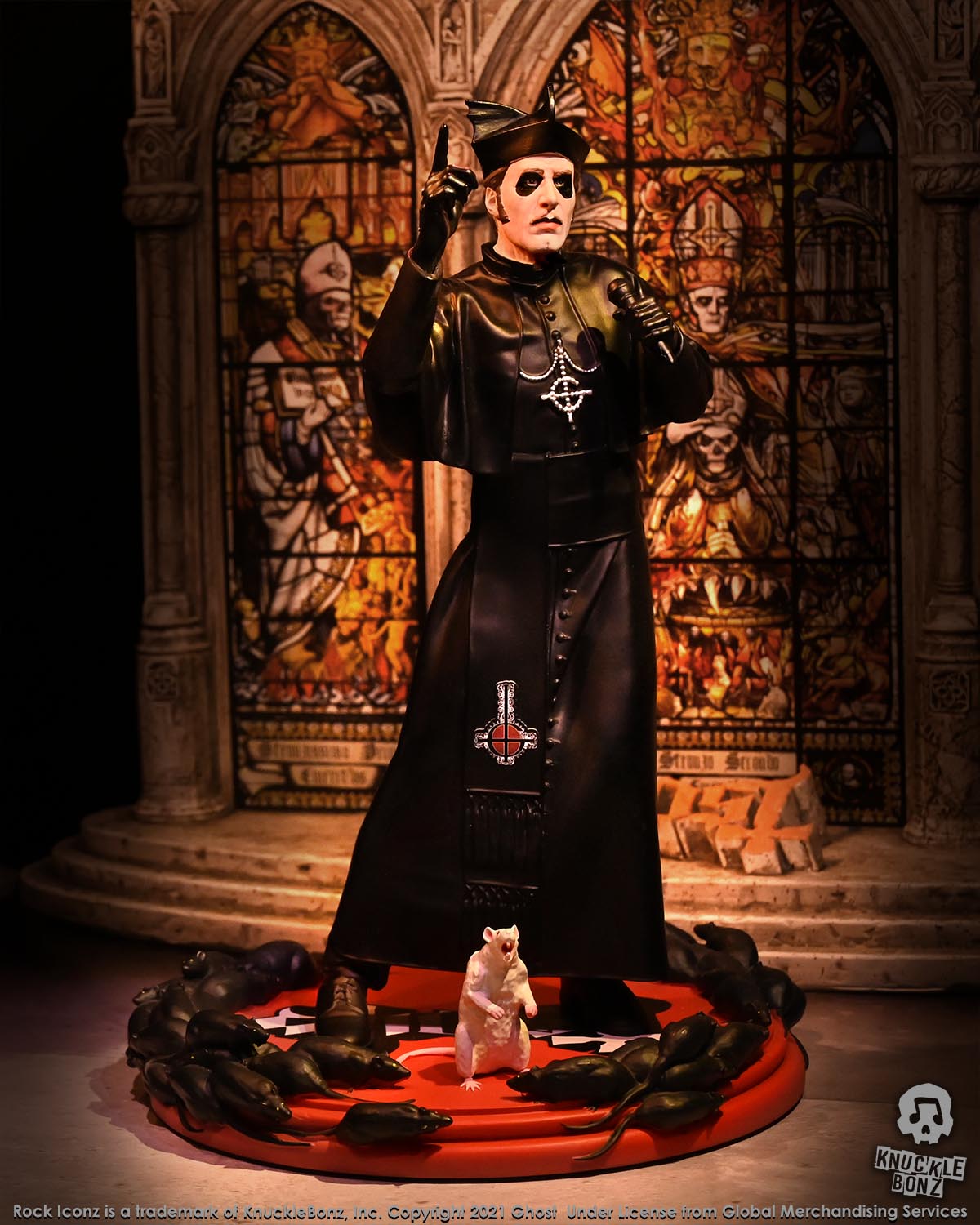 Ghost Cardinal Copia Black Cassock (Variant) KnuckleBonz Statue