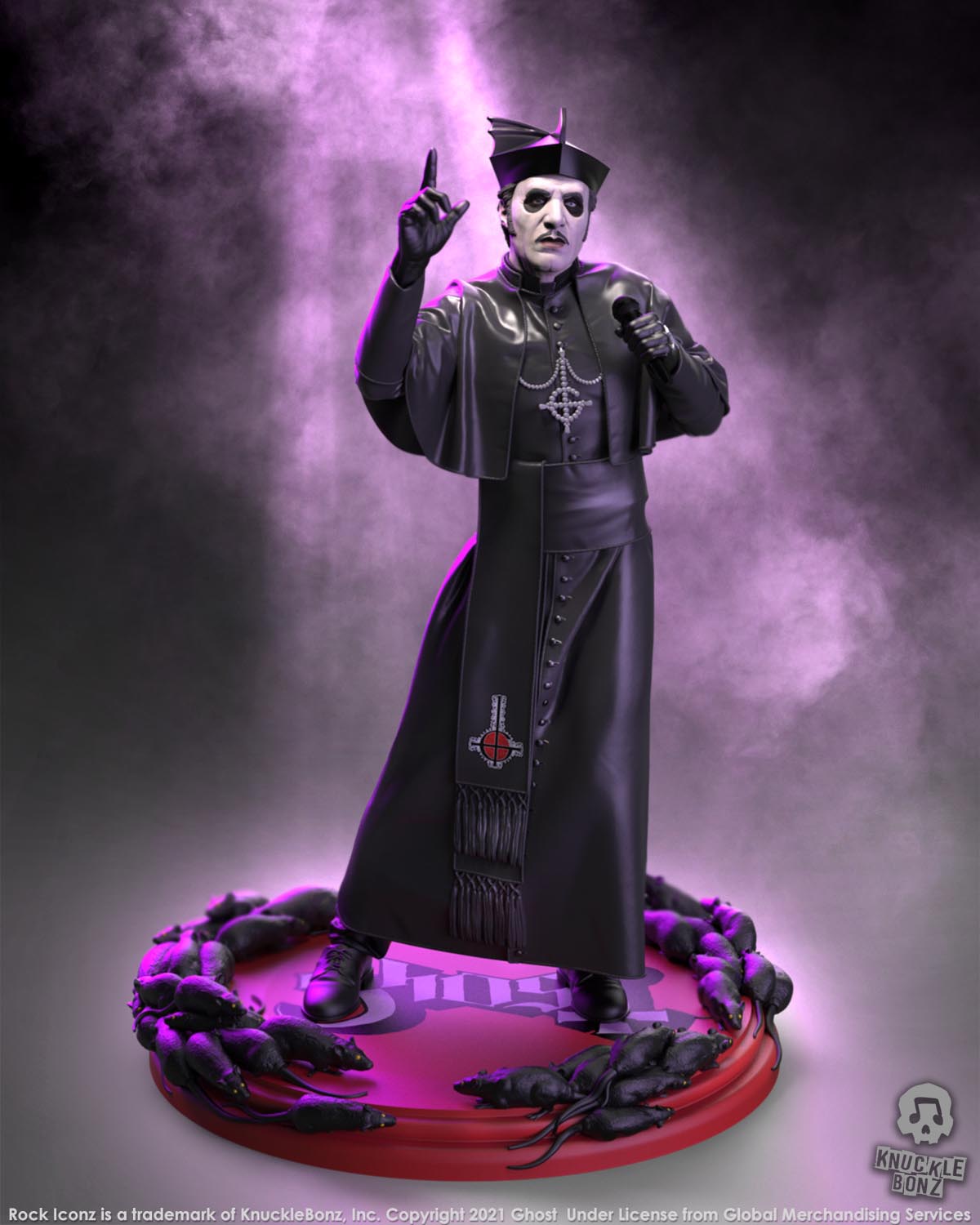 Ghost Cardinal Copia Black Cassock (Variant) KnuckleBonz Statue