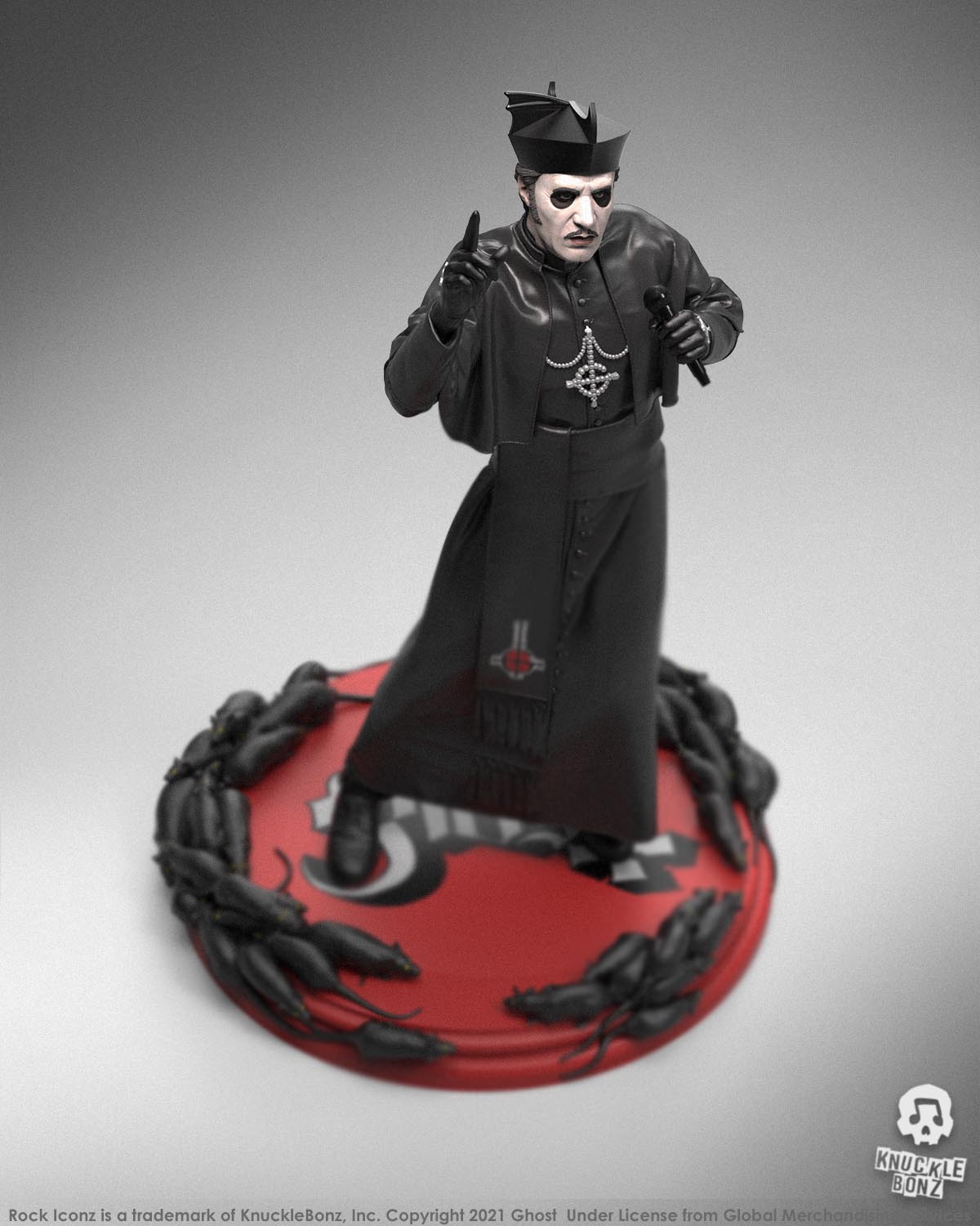 Ghost Cardinal Copia Black Cassock Variant Knucklebonz Statue