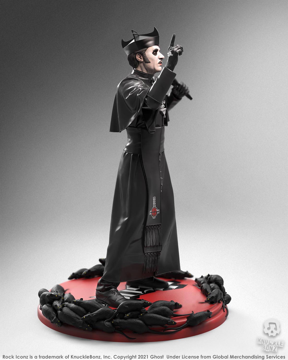 Ghost Cardinal Copia Black Cassock (Variant) KnuckleBonz Statue