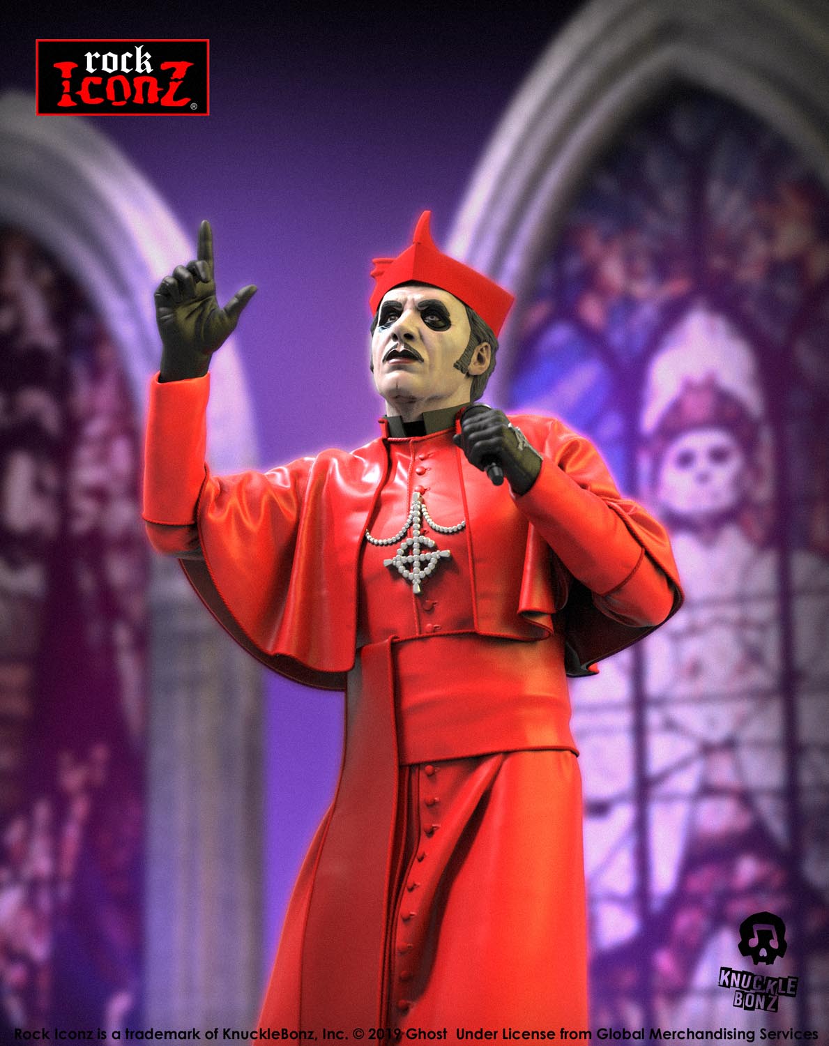 Ghost Cardinal Copia (Red Cassock) KnuckleBonz Statue