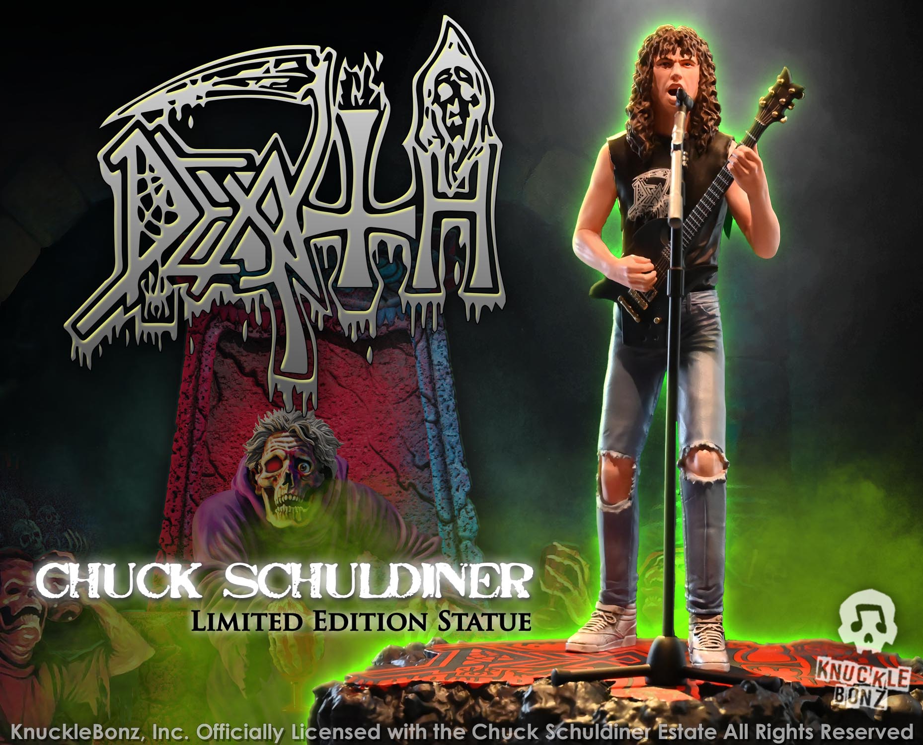 Death Chuck Schuldiner II KnuckleBonz Statue