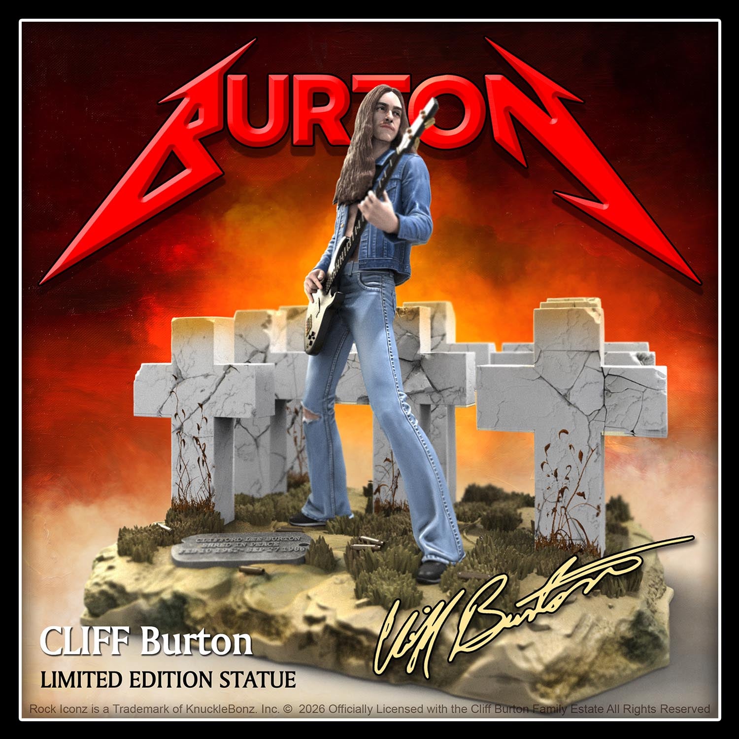 Cliff Burton III KnuckleBonz Statue