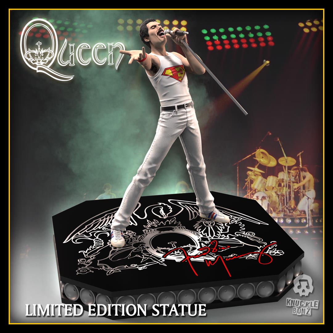 Knucklebonz Queen II Freddie Mercury Statue - Limited Edition Hand-Painted Collectible, 9 Inches Tall
