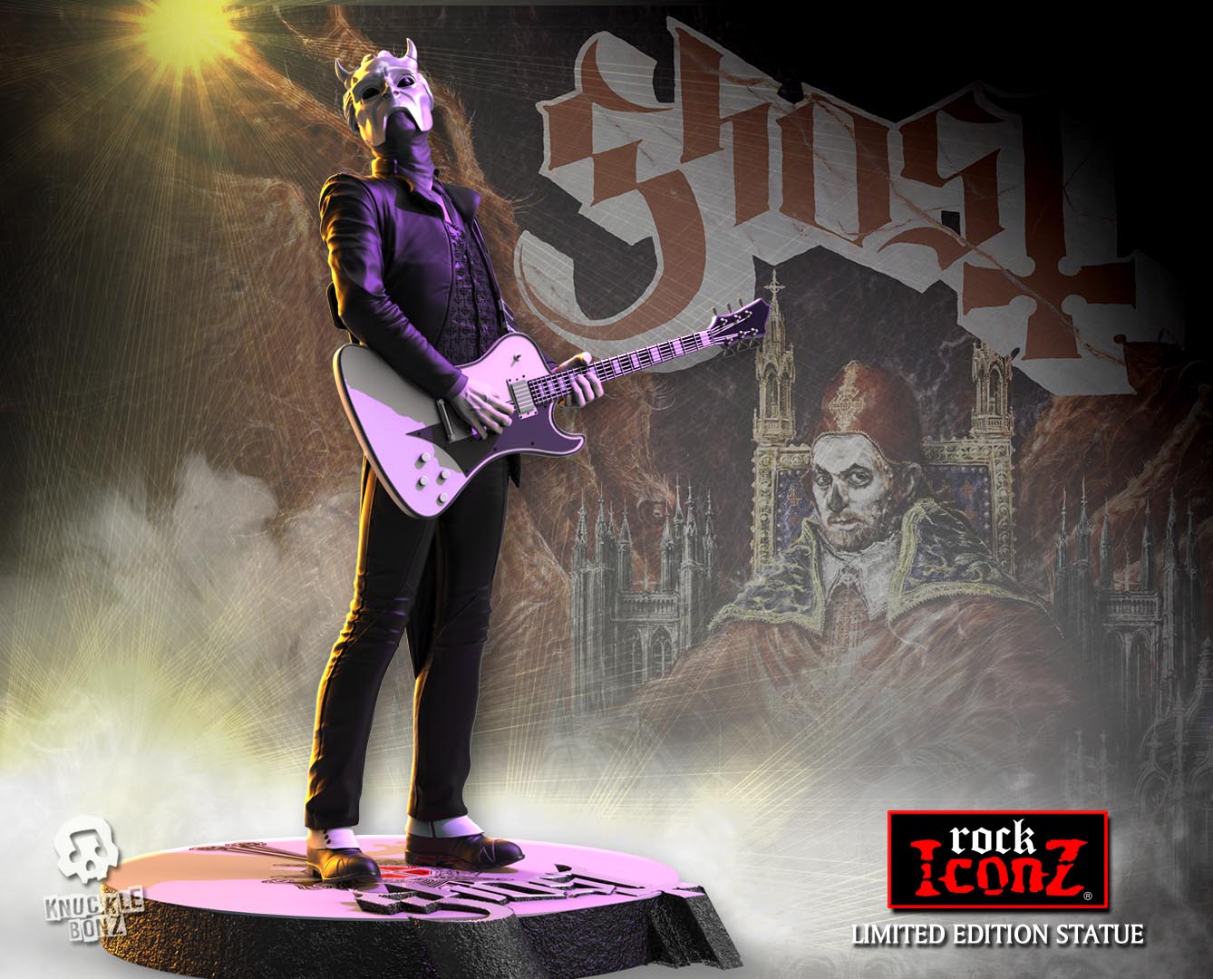 Ghost Nameless Ghoul (White Guitar) KnuckleBonz Statue
