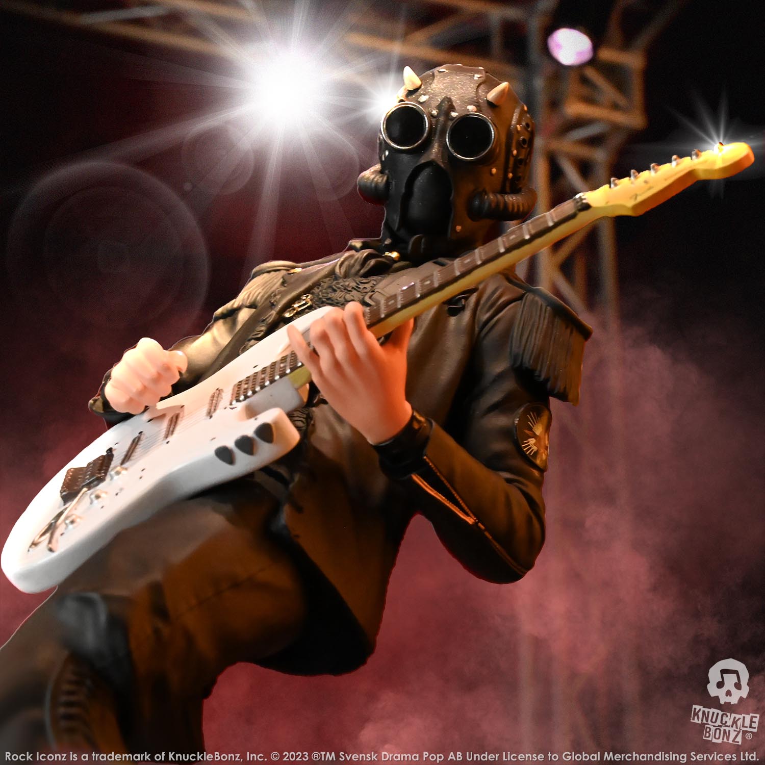 ghost band guitar gear Ghost Nameless Ghoul II White Guitar KnuckleBonz Statue