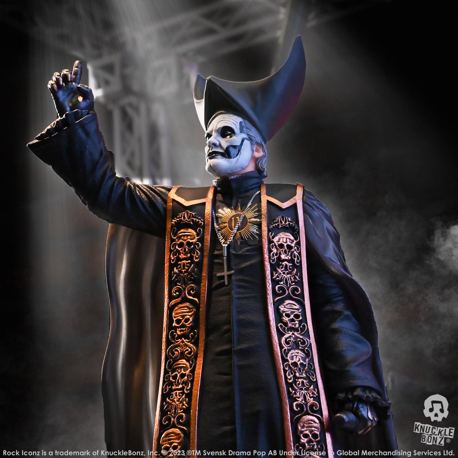 Ghost Papa Emeritus IV Black Robes KnuckleBonz Statue