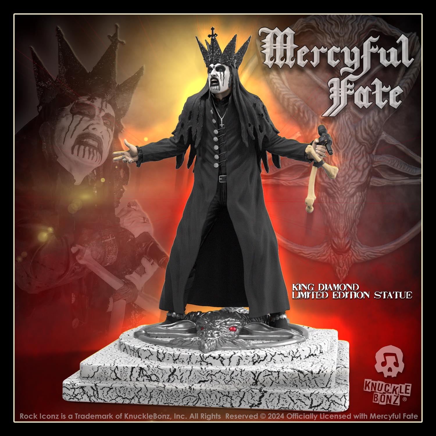 King Diamond III Mercyful Fate (BLACK) KnuckleBonz Statue