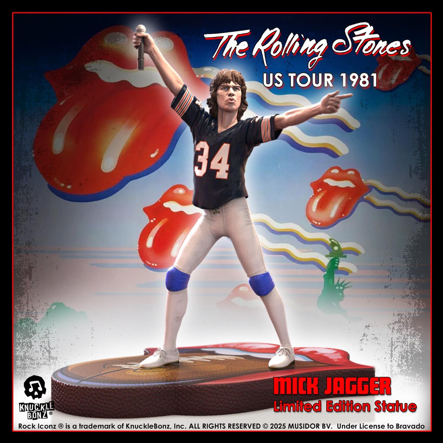 Rolling Stones Mick Jagger US Tour '81 (Black Jersey) KnuckleBonz Statue