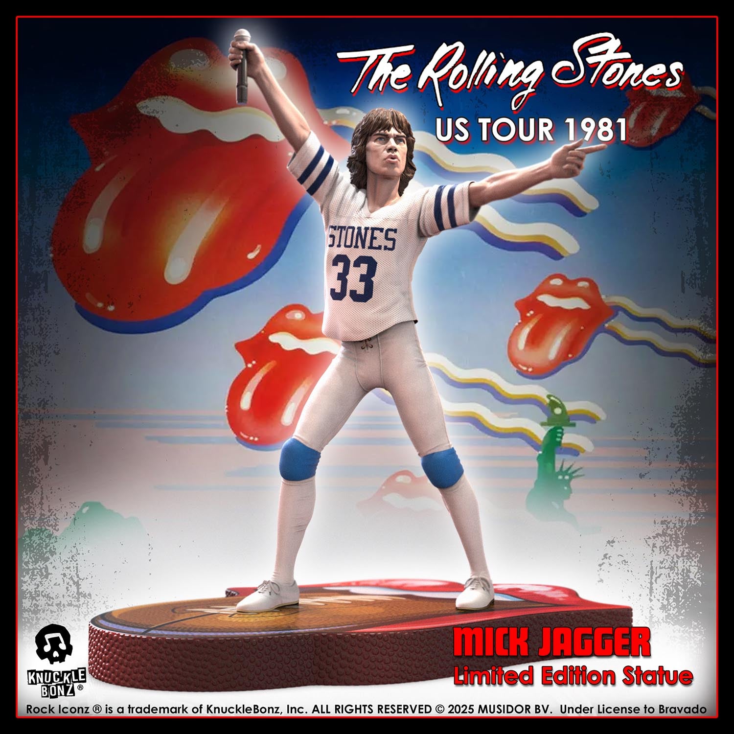 Rolling Stones Mick Jagger US Tour '81 (White Jersey) KnuckleBonz Statue