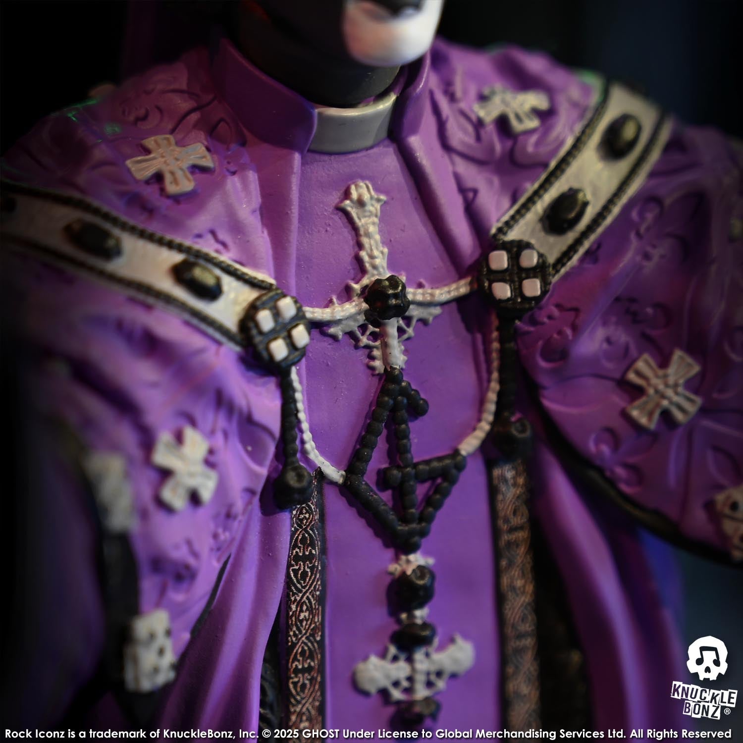 Ghost Papa V Perpetua Purple Robes KnuckleBonz Statue