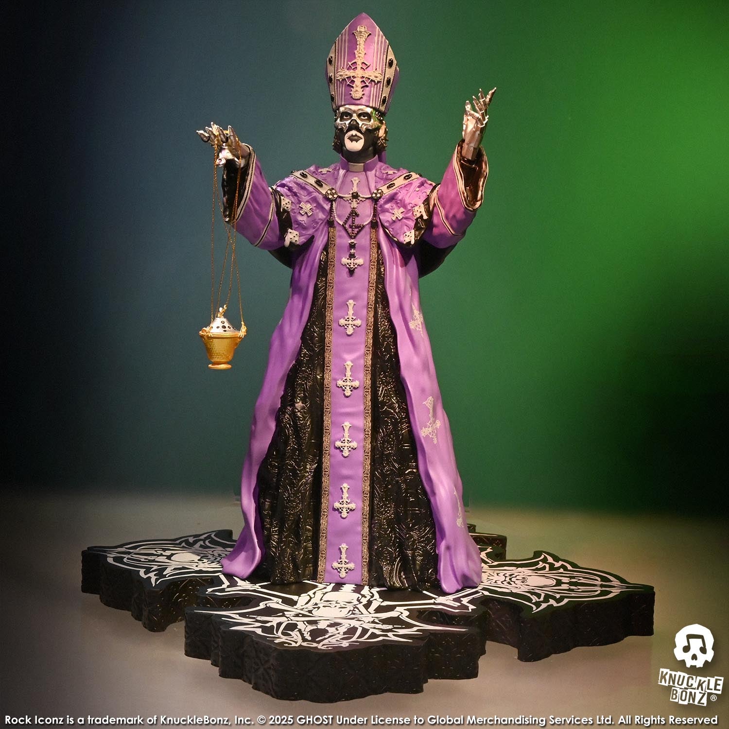 Ghost Papa V Perpetua Purple Robes KnuckleBonz Statue