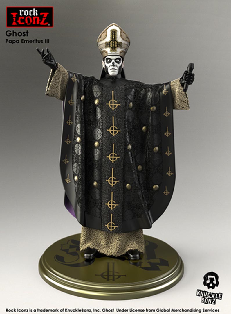 thumbnail image 2 of KnuckleBonz Ghost Rock Iconz Papa Emeritus IV Black Robes 22cm 2 of 14