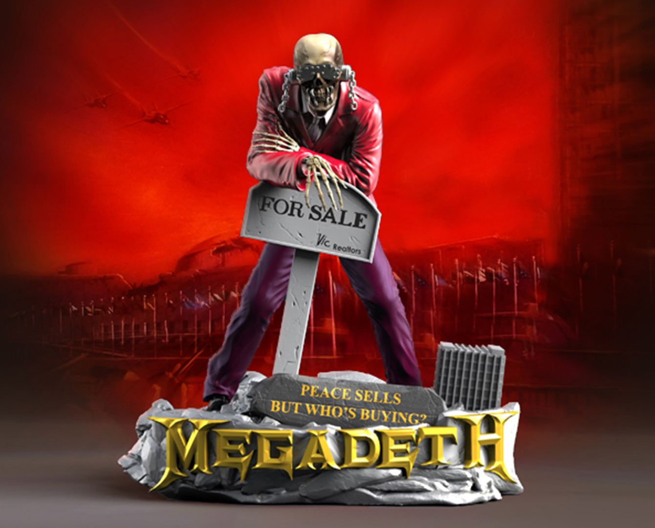 Megadeth ‘Peace Sells’ Vic Rattlehead KnuckleBonz Statue
