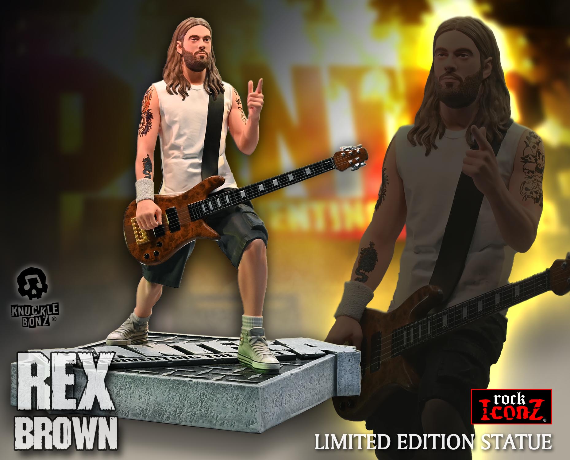 Pantera Rex Brown (Reinventing the Steel) KnuckleBonz Statue