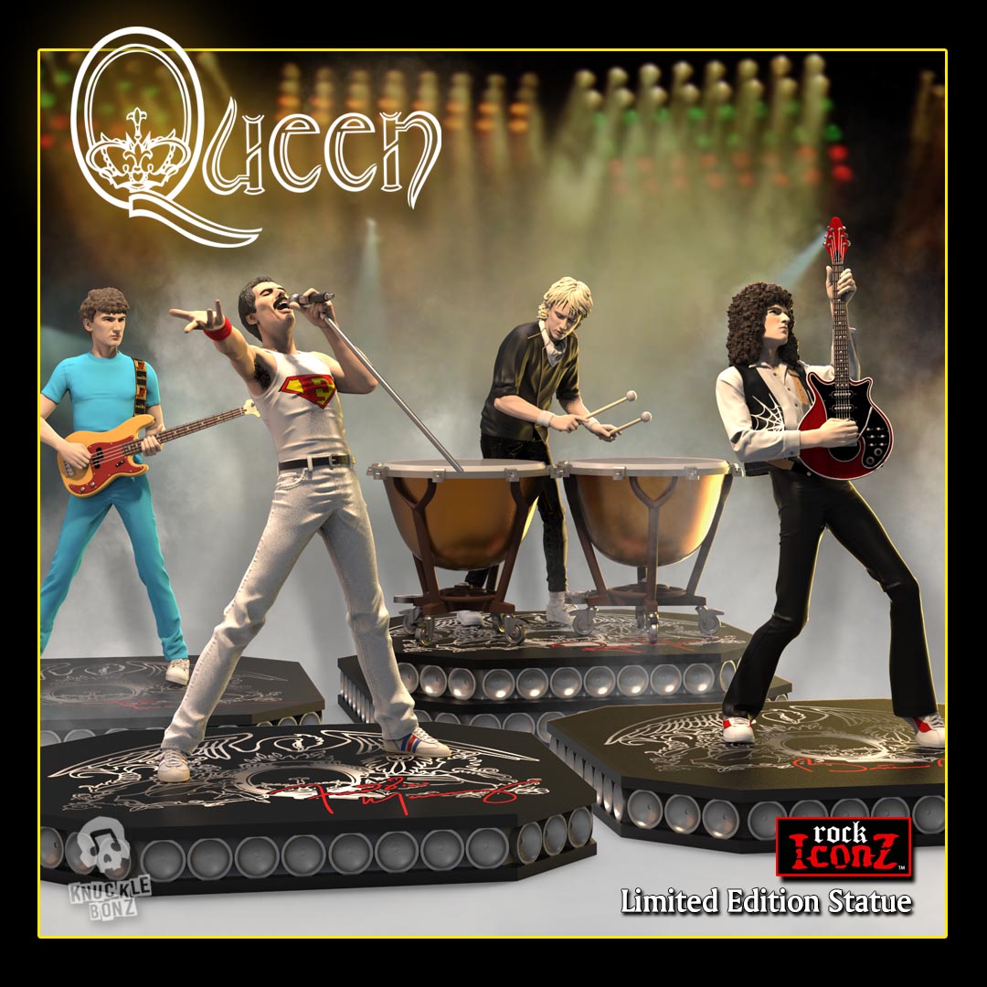 Freddie Mercury Brian May John Deacon Roger Taylor. Miniature Guitar sets QUEEN 